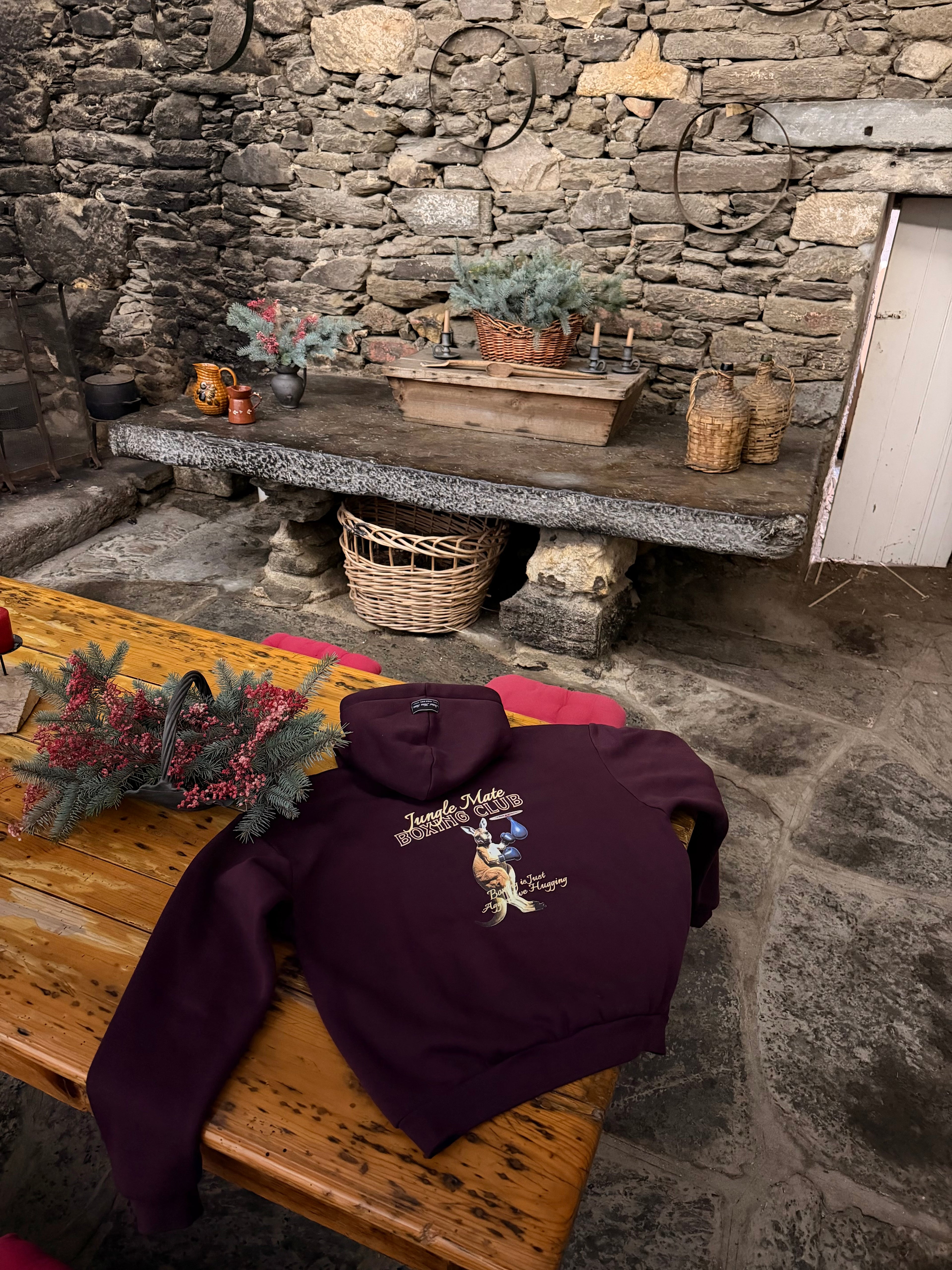 KANGAROO HOODIE WINE