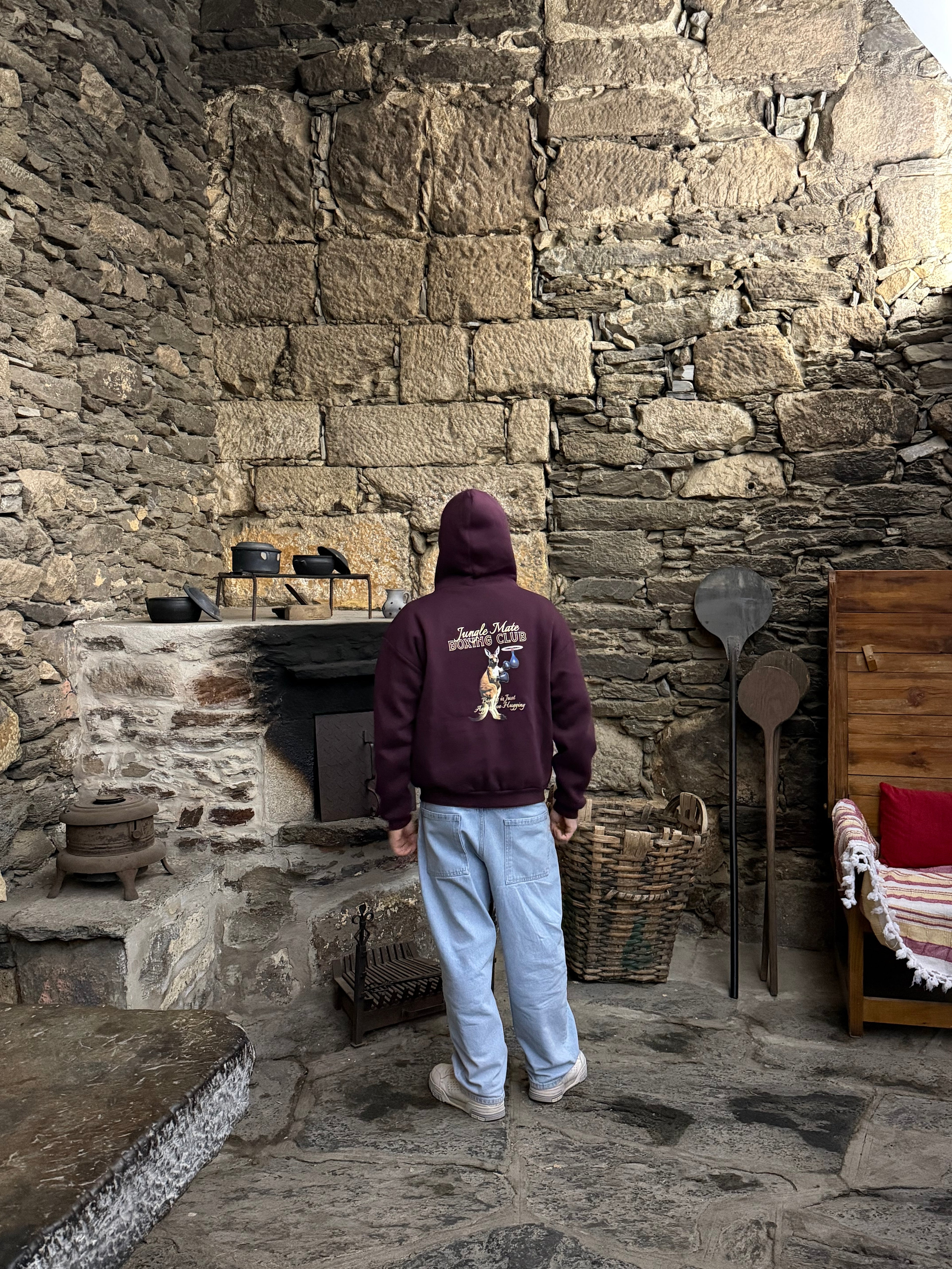 KANGAROO HOODIE WINE