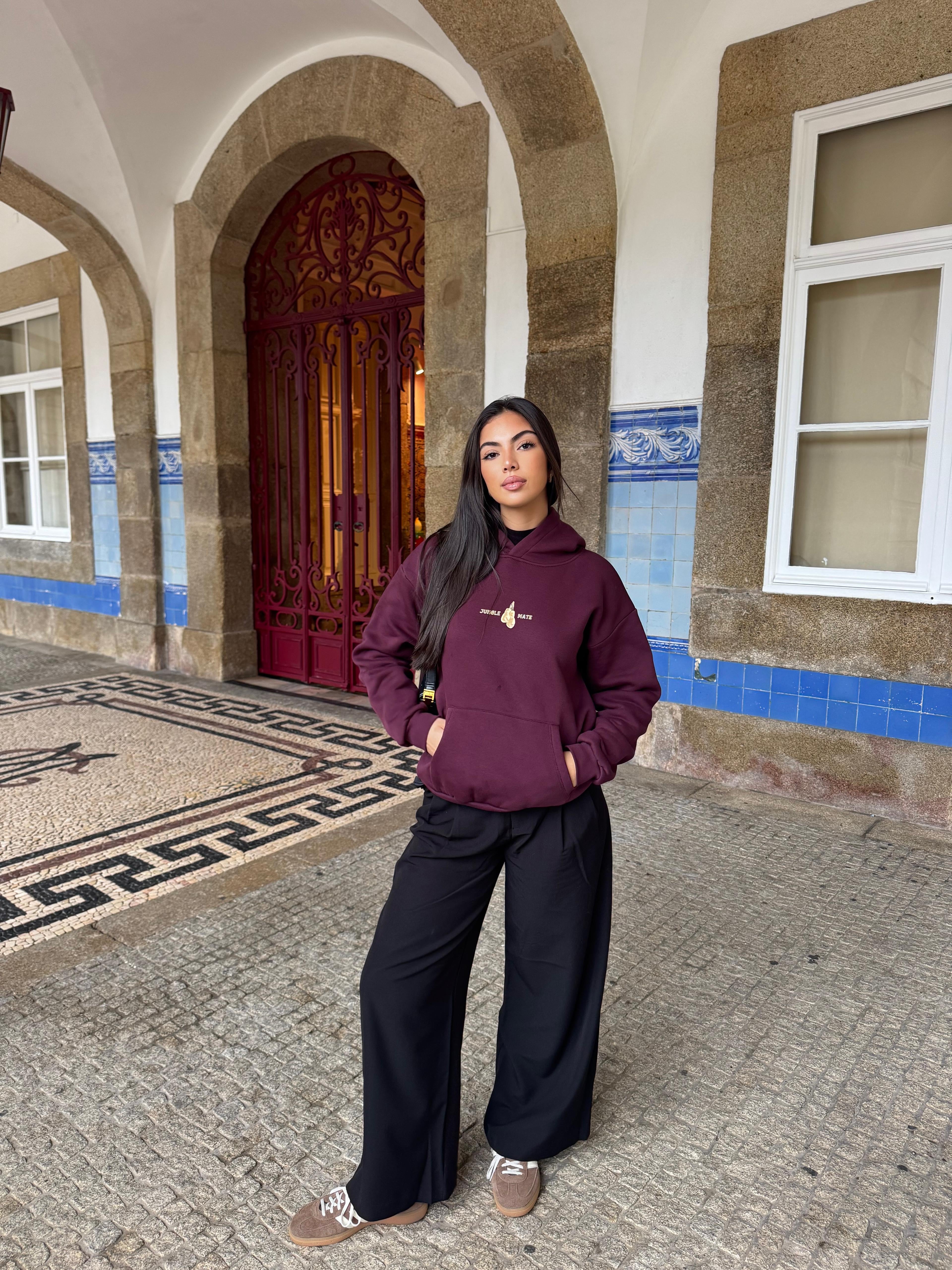 KANGAROO HOODIE WINE