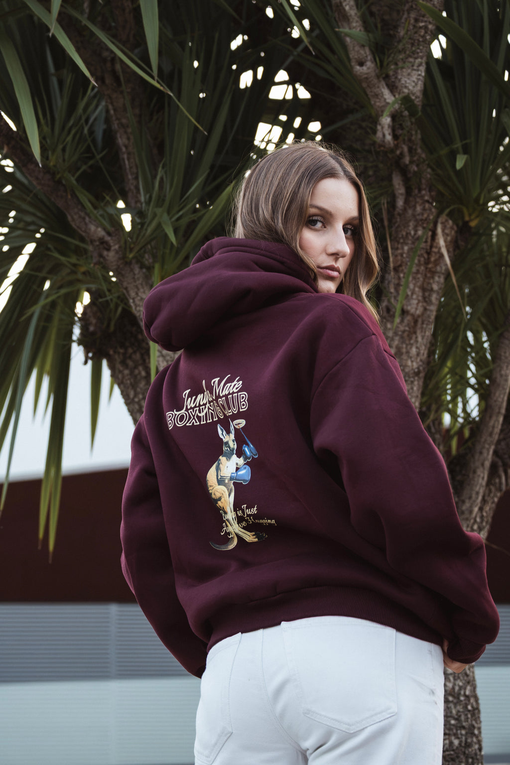 KANGAROO HOODIE WINE
