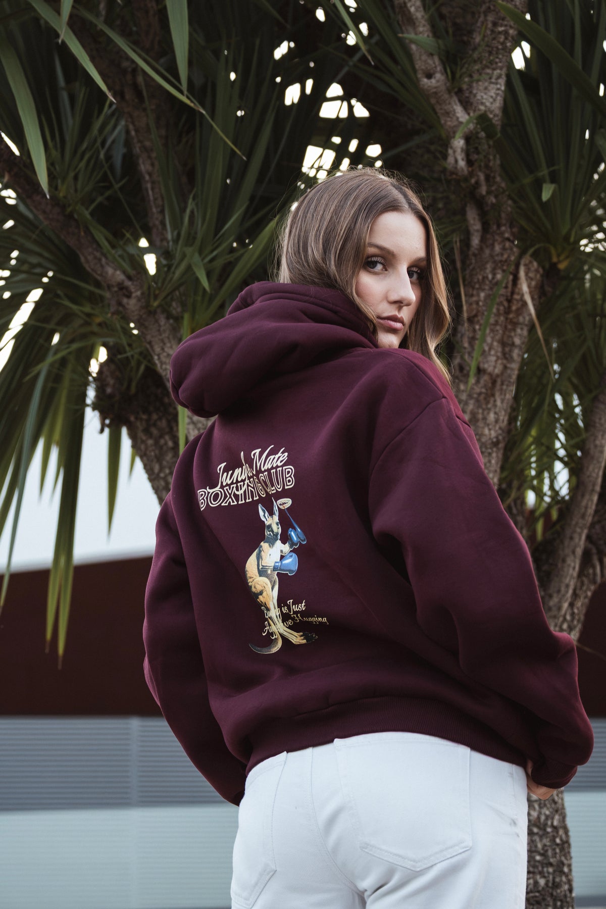 KANGAROO HOODIE WINE