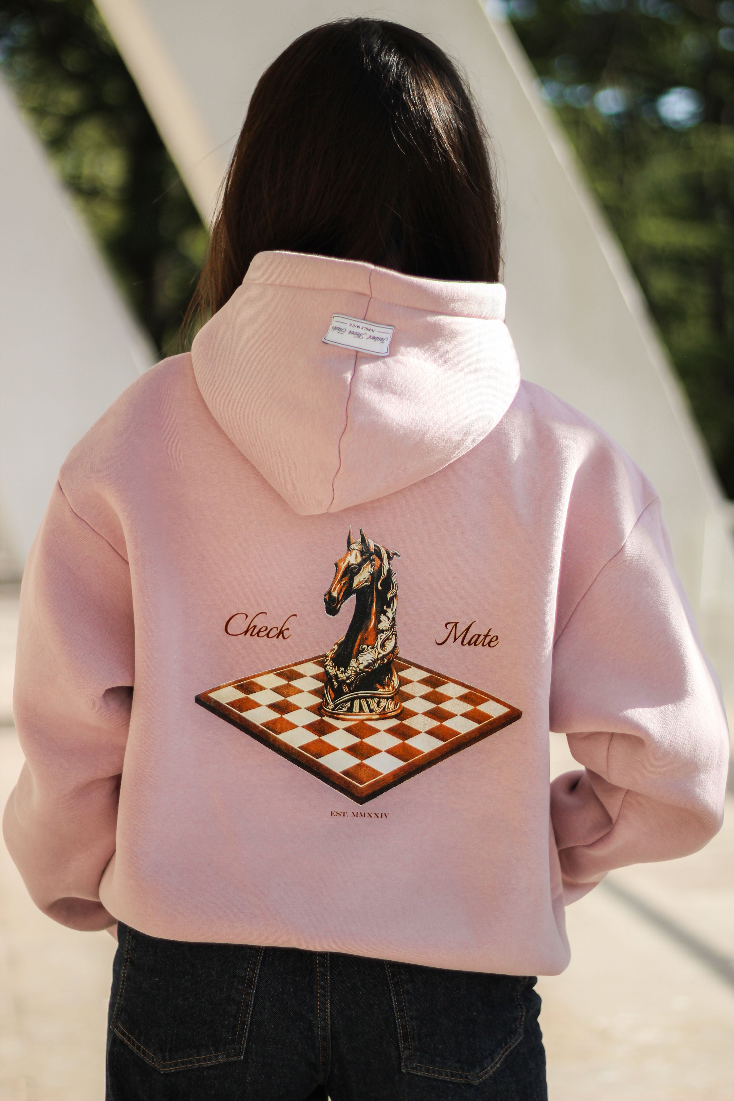 HORSE HOODIE PASTEL PINK