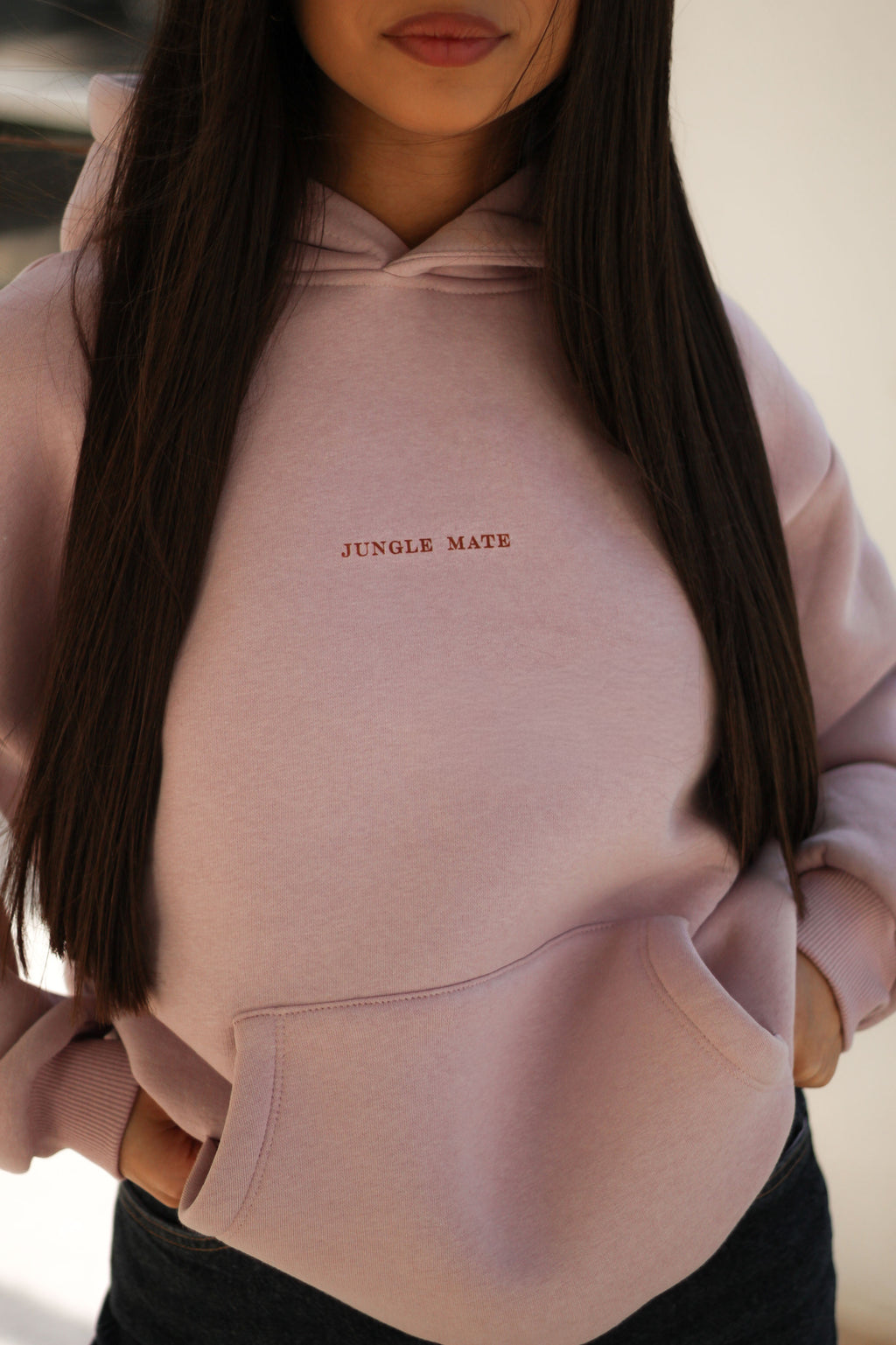 HORSE HOODIE PASTEL PINK