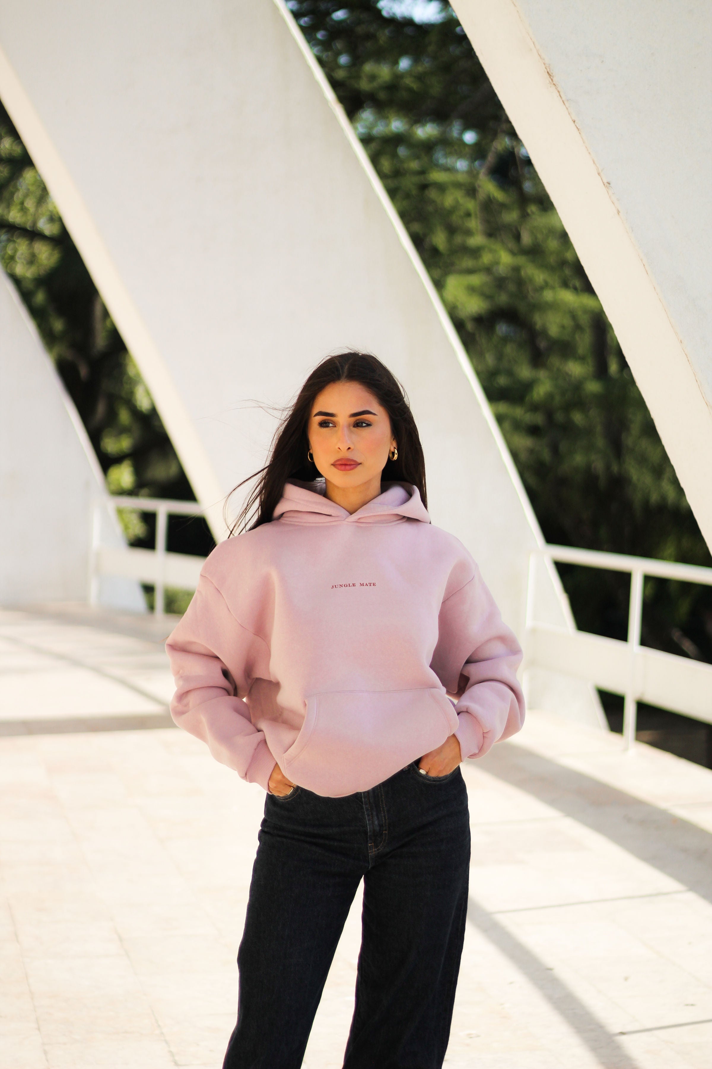 HORSE HOODIE PASTEL PINK